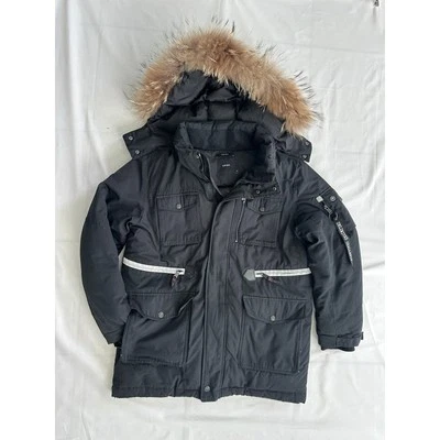 Chaqueta Parka de Plumón Evisu Premium - Capucha Negra de Piel Sintética - Talla 100 (Hombre L/XL) Foto 1 de 4