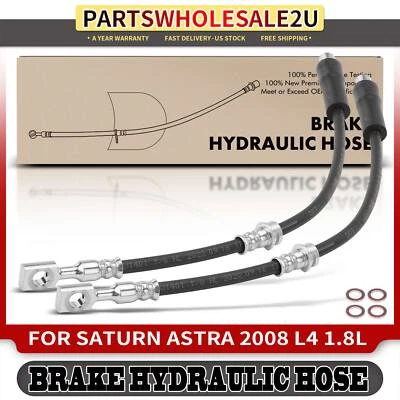 2Pcs Front Left & Right Outer Brake Hydraulic Hose for Saturn Astra 2008 L4 1.8L - Image 1 of 4