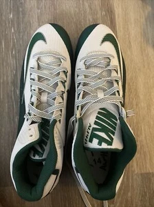 *NEW* Nike Alpha Pro Green-White Mens Cleats Size 13.5 - Picture 1 of 3