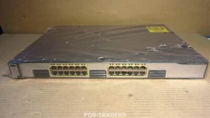 Cisco WS-C3750G-24T-S V10 Managed L2 L3 24x 10/100/1000 Gigabit Switch - NEW - Afbeelding 1 van 3