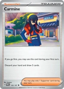 Tarjeta Pokémon Carmine 145/167 TWM Twilight Masquerade casi nueva - Imagen 1 de 1