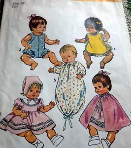*ARMARIO MUÑECA 14" VINTAGE AÑOS 60 patrón costura - Imagen 1 de 1