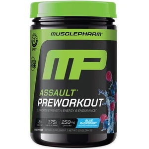 MusclePharm Assault Energy & Strength Pre Workout - 30 Servings, Blue Raspberry - Picture 1 of 10