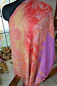 ESTOLA DE MUJER COLORIDA ~ Bufanda JAMAVAR PASHMINA CHAL de diseño ~ 16 diseños a elección - Imagen 1 de 5