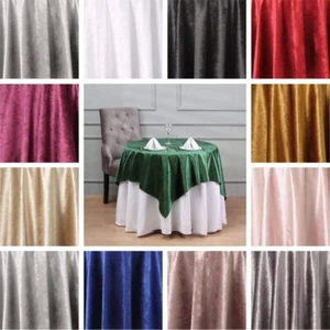 54x54-Inch Square Premium Velvet Table Overlay Wedding Home Decorations Supplies - Picture 1 of 66