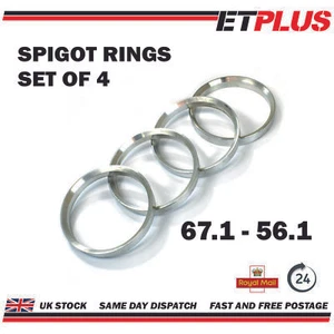 Metal Spigot Rings 67.1 - 56.1 (67.1mm -56.1mm) Aluminium Wheel Hub Centre Rings - Picture 1 of 3