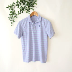 Bald Head Blues Boys' Blue Green Striped Pima Cotton Polo Shirt Size 14 - Picture 1 of 4
