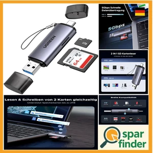 Dual SD Kartenleser USB 3.0 & USB C – iPhone & Android Kompatibel - Bild 1 von 9
