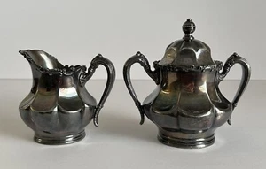 Antique Standard Silver Co Ltd Toronto Creamer & Sugar with Lid Set 2035 Rare - Picture 1 of 11