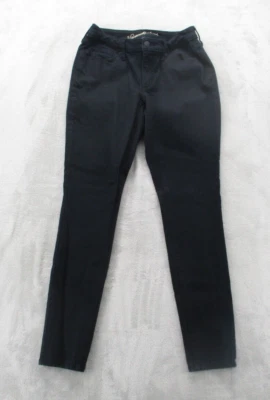 Женские узкие джинсы с универсальной нитью изогнутые 6 черная джинсовая ткань суперэластичные с заниженной талией - Изображение 1 из 4