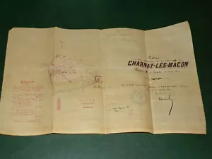 1868 - Charnay Les Mâcon - Plan ancien de la ville - Saône-et-Loire - Foto 1 di 4