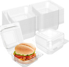 120 Pcs Clear Plastic Hinged Take Out Containers Disposable Clamshell Food Cake