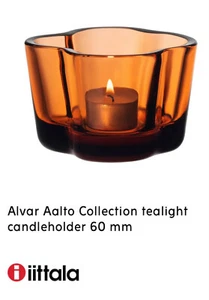 Iittala Alvar Aalto Seville Orange Colour Tealight Votive 60mm/2.36 Inch NEW - Picture 1 of 7