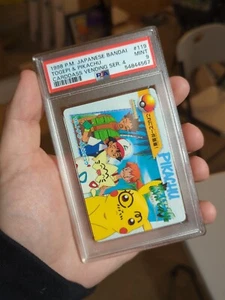 Pokemon Japanese Bandai Carddass Anime Collection #119 Togepi & Pikachu PSA 9 - Picture 1 of 3