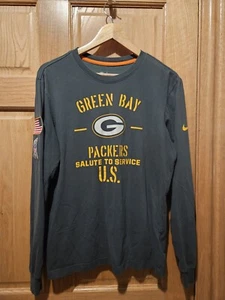Nike Men's Green Bay Packers Dri-Fit Cotton Salute to Service Tee Green Medium - Picture 1 of 4