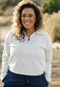 Zyia 🌙⚡️Gray Classic 1/4 zip sweatshirt $65 sz Medium B1 - Bild 1 von 1