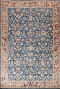 Vegetable Dye Light Blue/ Red Sultanabad Ziegler Hand-knotted Area Rug 10'x13'