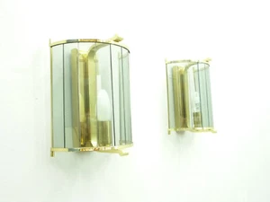 2 Schöne Regency Messing Wandlampen Italien Modern 60er Design - Picture 1 of 8