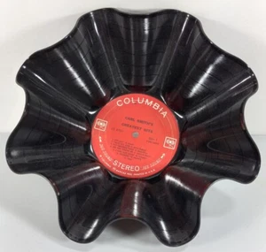 Red Vinyl LP Record Decorative Bowl Very Symmetrical Carl Smiths Greatest Hits - Picture 1 of 4