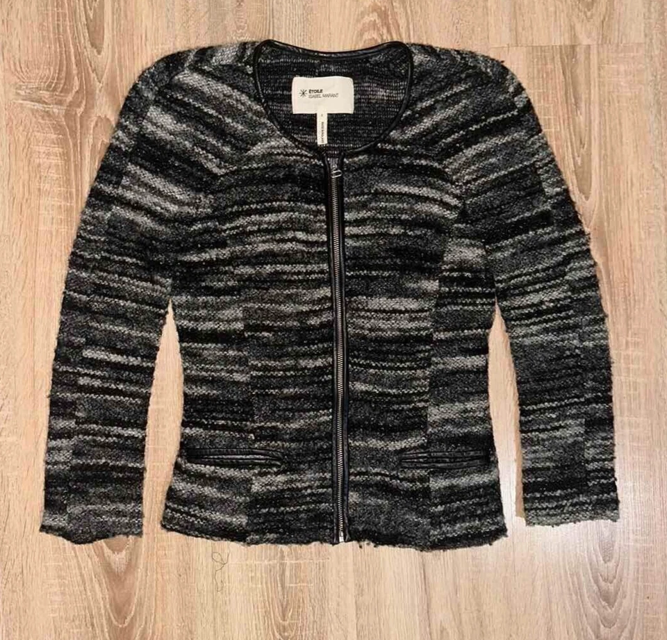 Etoile Isabel Marant Women's Lovely Warm Wool Leather Fashion Zip Jacket  SZ 2 - Image 1 of 4
