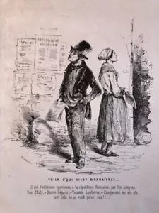Castelot — Voilà c'qui vient de paraître !… — lithographie signée et datée 1848 - Picture 1 of 3