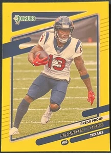 2021 Panini Donruss Football Press Proof Yellow Parallel #166 Brandin Cooks - Bild 1 von 2