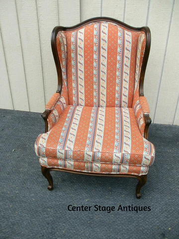 63262 Fancy Carved  Bergere Armchair Chair Cover