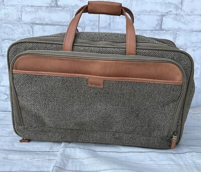 Vintage Hartmann Weekender Tweed Leather 21" Luggage Expandable Carry On - Image 1 of 4