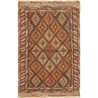 Лучший качественный плоский ковер ручной работы 2 фута 1 x 3 фута 5 футов шерсть традиционный маленький домашний ковер R23738 - Изображение 1 из 4