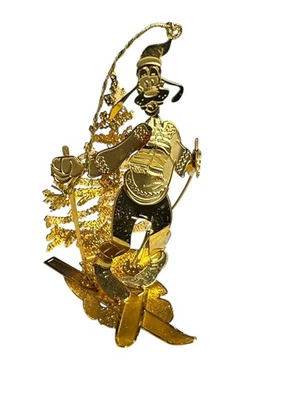 Goofy Disney Danbury Mint Chapado en Oro Metal Adorno de Esquí Navidad Foto 1 de 2