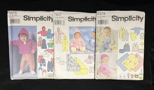 3 New Uncut Simplicity Baby Toddler Sewing Patterns Size A , XXS-L Clothing - Picture 1 of 7