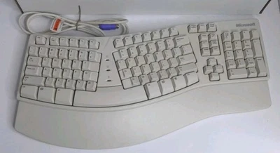 Microsoft KU-0045 X06-19331 Natural Elite Wired PS/2 White Ergonomic Keyboard D2 - Image 1 of 4