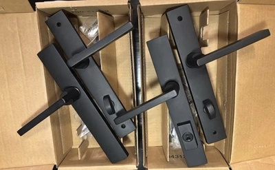 PELLA Door Handles By BALDWIN SPIERE ACTIVE/PASSIVE FRENCH DOOR  Matte Black NEW - Image 1 of 4