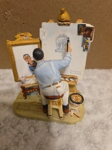 Norman Rockwell Triple Self Portrait Gorham Figurine 4.5 inch tall - Picture 1 of 15