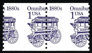 Scott #2225 - EFO - Misperf pair - MNH - 1¢ Omnibus - Picture 1 of 2