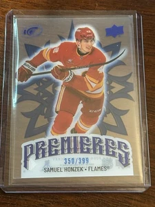 Premiers de hielo de cubierta superior 2024-25 azul/399 Samuel Honzek Calgary Flames #239 - Imagen 1 de 1
