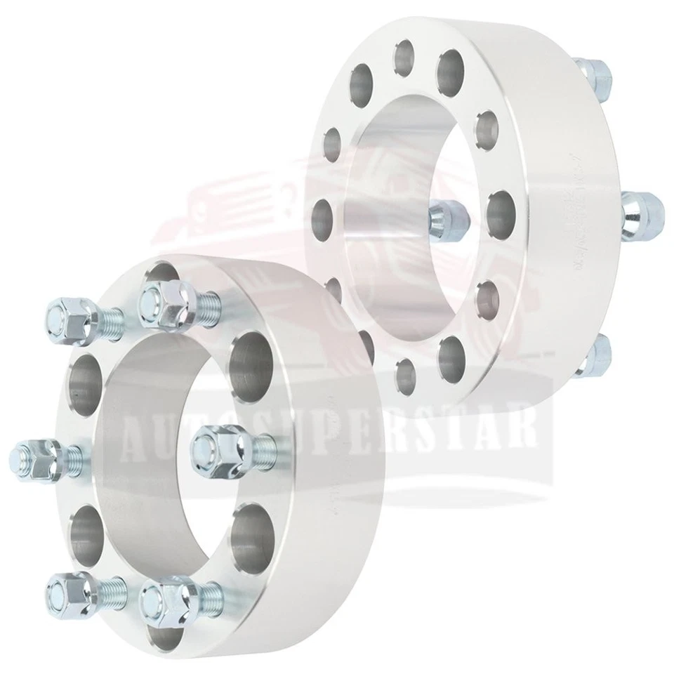 2 Pcs 2" 50mm 6x5.5 108mm Wheel Spacers 14x1.5 Studs For GMC C2500 4.3L  5.0L - Imagem 1 de 4