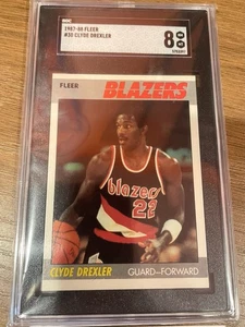1987-88 Fleer Clyde Drexler #30 SGC 8 Portland Trail Blazers - Picture 1 of 2