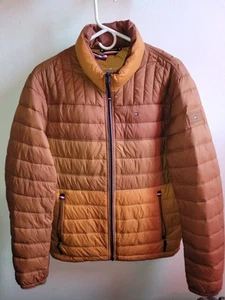TOMMY HILFIGER FLAG LOGO PUFFER COAT JACKET SZ Large - Picture 1 of 6