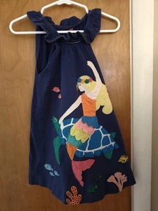 Mini Boden Sleeveless Navy Mermaid & Turtle Dress (2-3Y) - Picture 1 of 5