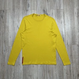 Prada Red Tab Long Sleeve T-shirt Yellow Mens Size S - Picture 1 of 9