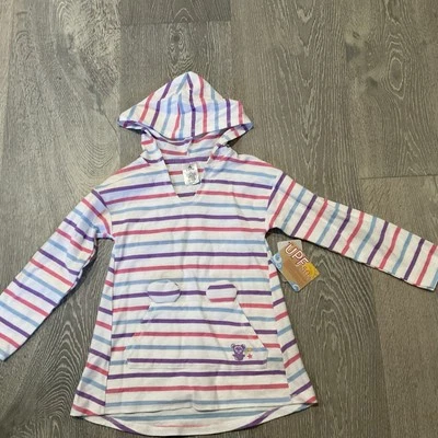 NUEVO CON ETIQUETAS Disney Store Mickey Mouse Rayas Natación Cubrir Con Capucha Niñas Terry Cloth 5-6 Foto 1 de 4