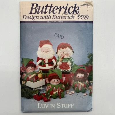 Butterick 5599 Santa & Mrs. Claus & Elves Vintage 1991 Uncut - Image 1 of 4