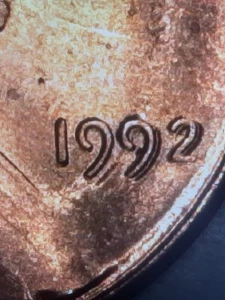 1992P  Wide AM/AU Lincoln Cent/DDO (Date) and Die Crack reverse - Picture 1 of 7