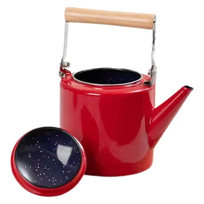  Cold Water Jug Boiling Kettle Stovetop Enamel Whistle Coffee Tea - Image 1 of 4