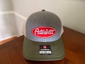 Peterbilt Vintage Patch Hat Red Oval Logo Green Blue Richardson 112 Trucker Cap - Picture 1 of 5