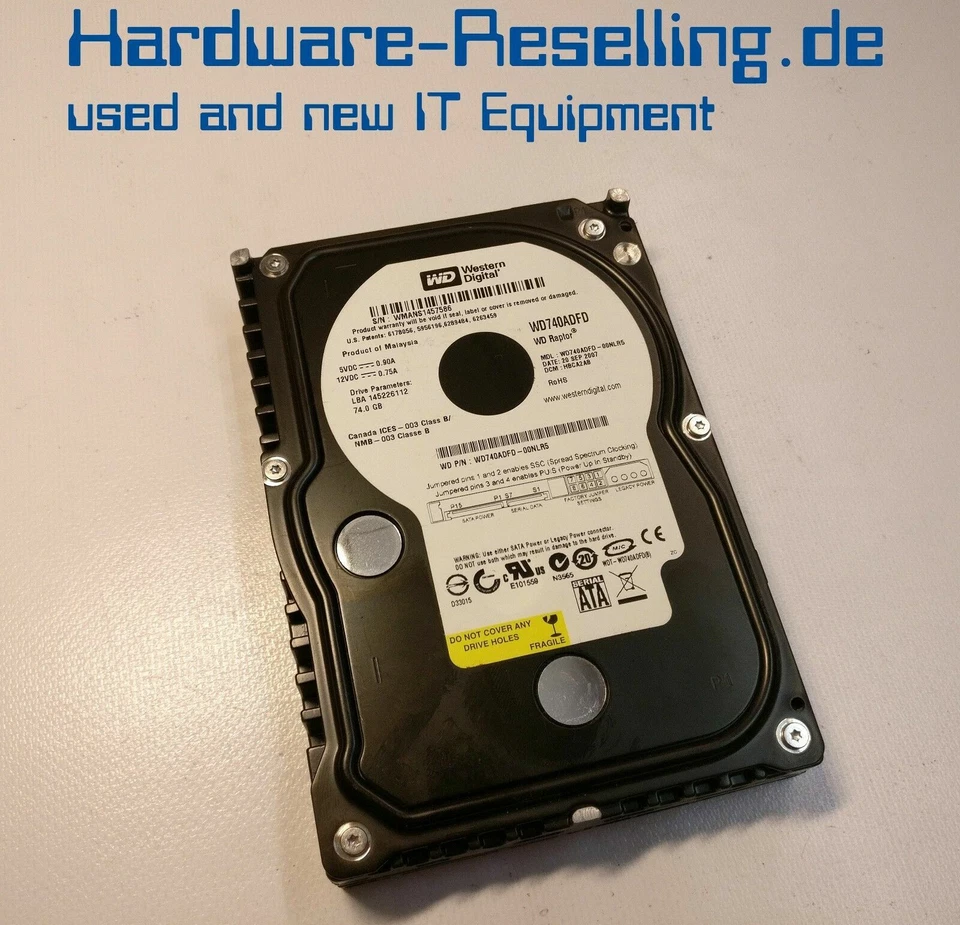 WD Raptor 74GB 10k RPM 3.5 SATA HDD - Immagine 1 di 1