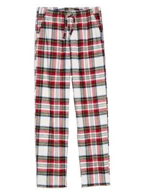 OLD NAVY Pajama Pants Mens XL White Red FlannelTartan Plaid Straight #486353-03 - Image 1 of 4