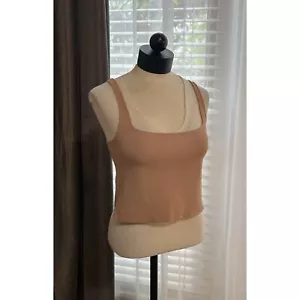 Scanlan Theodore Crepe Knit Camisole Nude Size Large Stretch Designer - Picture 1 of 10