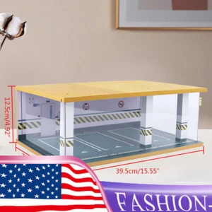 NEW Simulation Car Garage Model Solid Wood Acrylic Display Box With Lamp 1:24 - Picture 1 of 18